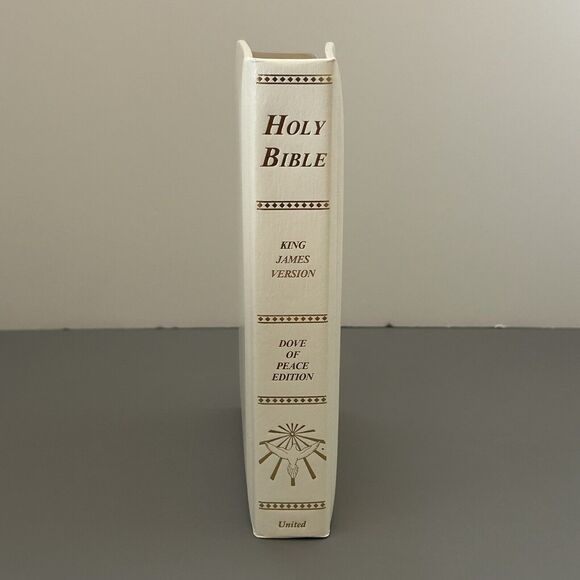 Holy Bible Dove Of Peace Edition KJV Illustrated White Hardcover Faux Leather - Picture 2 of 9